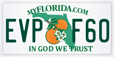 FL license plate EVPF60