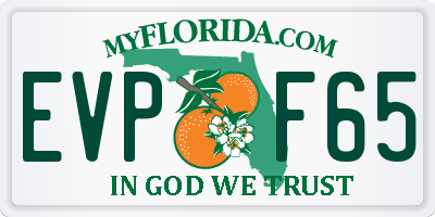 FL license plate EVPF65