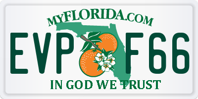 FL license plate EVPF66