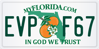 FL license plate EVPF67