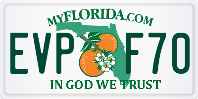 FL license plate EVPF70