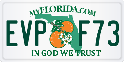 FL license plate EVPF73
