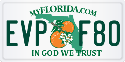 FL license plate EVPF80