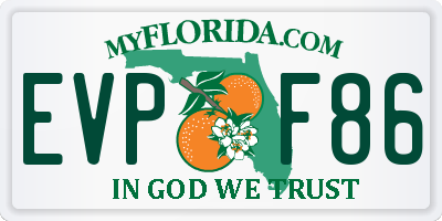 FL license plate EVPF86