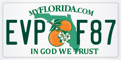 FL license plate EVPF87