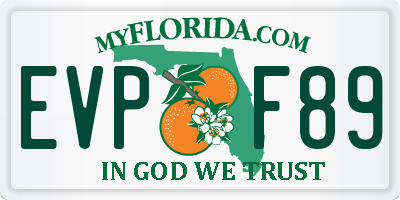 FL license plate EVPF89