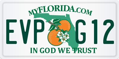 FL license plate EVPG12