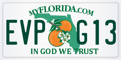 FL license plate EVPG13