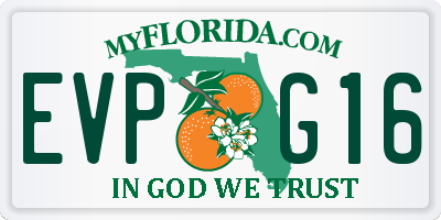 FL license plate EVPG16
