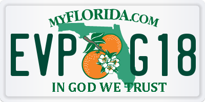 FL license plate EVPG18