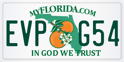 FL license plate EVPG54