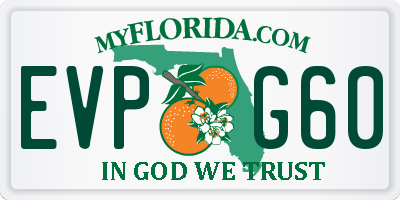 FL license plate EVPG60