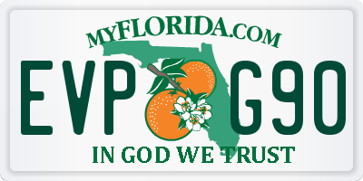 FL license plate EVPG90