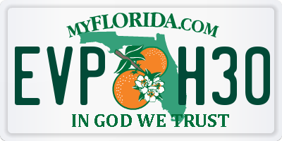 FL license plate EVPH30