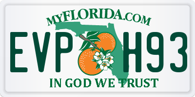 FL license plate EVPH93