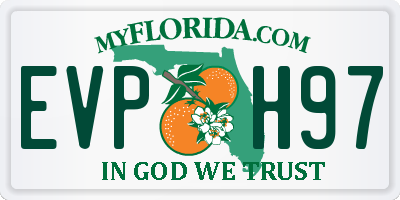 FL license plate EVPH97