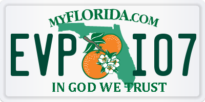 FL license plate EVPI07
