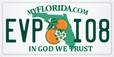 FL license plate EVPI08