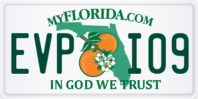 FL license plate EVPI09