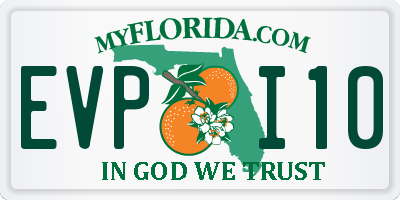 FL license plate EVPI10
