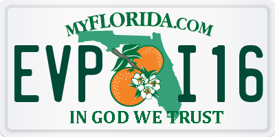 FL license plate EVPI16