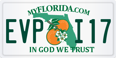 FL license plate EVPI17