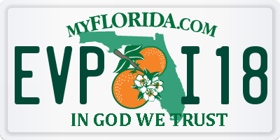 FL license plate EVPI18