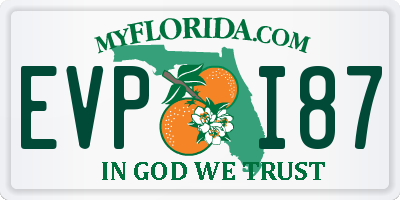 FL license plate EVPI87