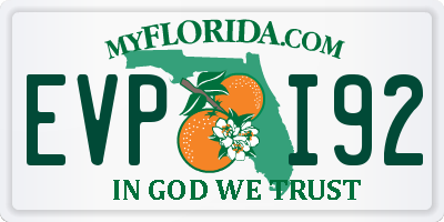 FL license plate EVPI92