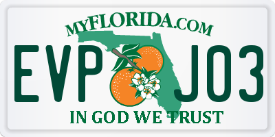 FL license plate EVPJ03