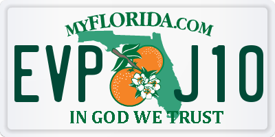 FL license plate EVPJ10