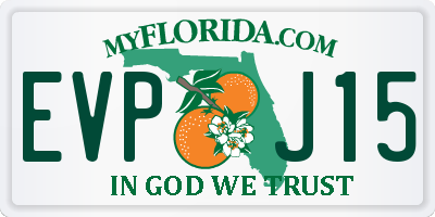 FL license plate EVPJ15