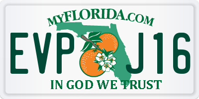 FL license plate EVPJ16