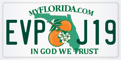 FL license plate EVPJ19