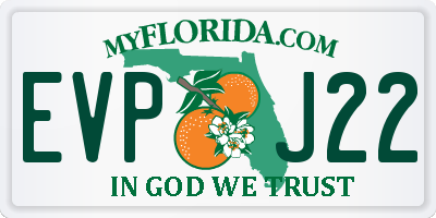 FL license plate EVPJ22