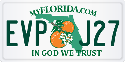 FL license plate EVPJ27