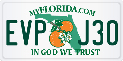 FL license plate EVPJ30