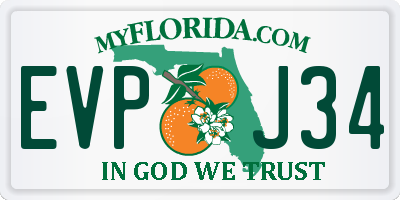 FL license plate EVPJ34