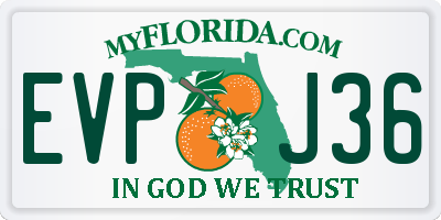 FL license plate EVPJ36