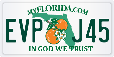 FL license plate EVPJ45