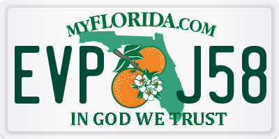 FL license plate EVPJ58