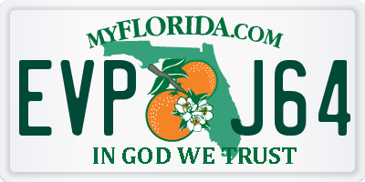 FL license plate EVPJ64