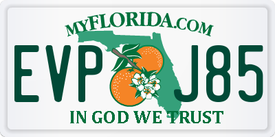 FL license plate EVPJ85