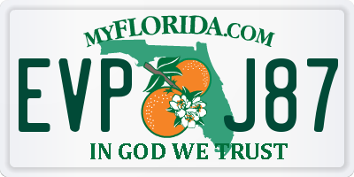 FL license plate EVPJ87
