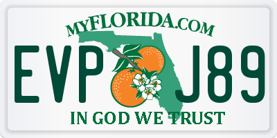 FL license plate EVPJ89