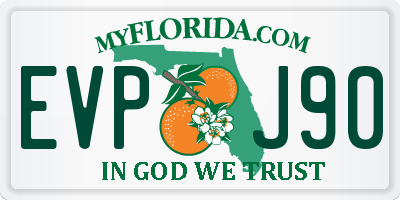 FL license plate EVPJ90