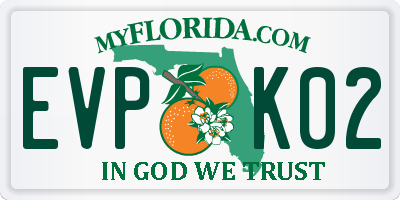 FL license plate EVPK02