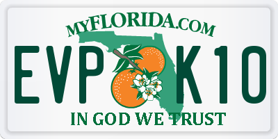 FL license plate EVPK10
