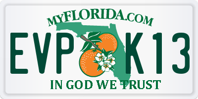 FL license plate EVPK13