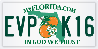 FL license plate EVPK16